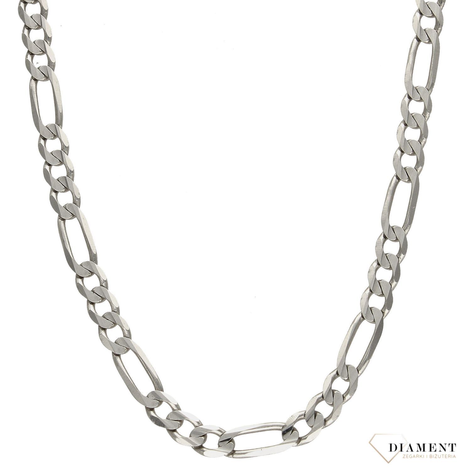 Złoty łańcuszek 585 Figaro Białe Złoto 4,5 mm DIA-LAN-1140B-585 4,5mm ✅ Złoty łańcuszek o splocie pancerki ✅.jpg